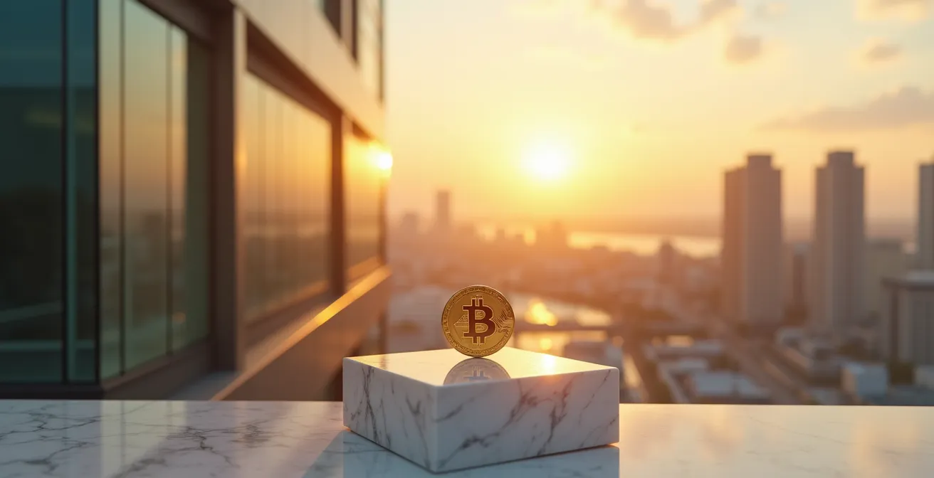 Composizione astratta di oro e architettura moderna in equilibrio visivo