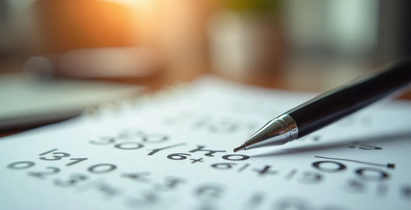 Dettaglio macro di documenti finanziari con calcoli per il futuro dei figli