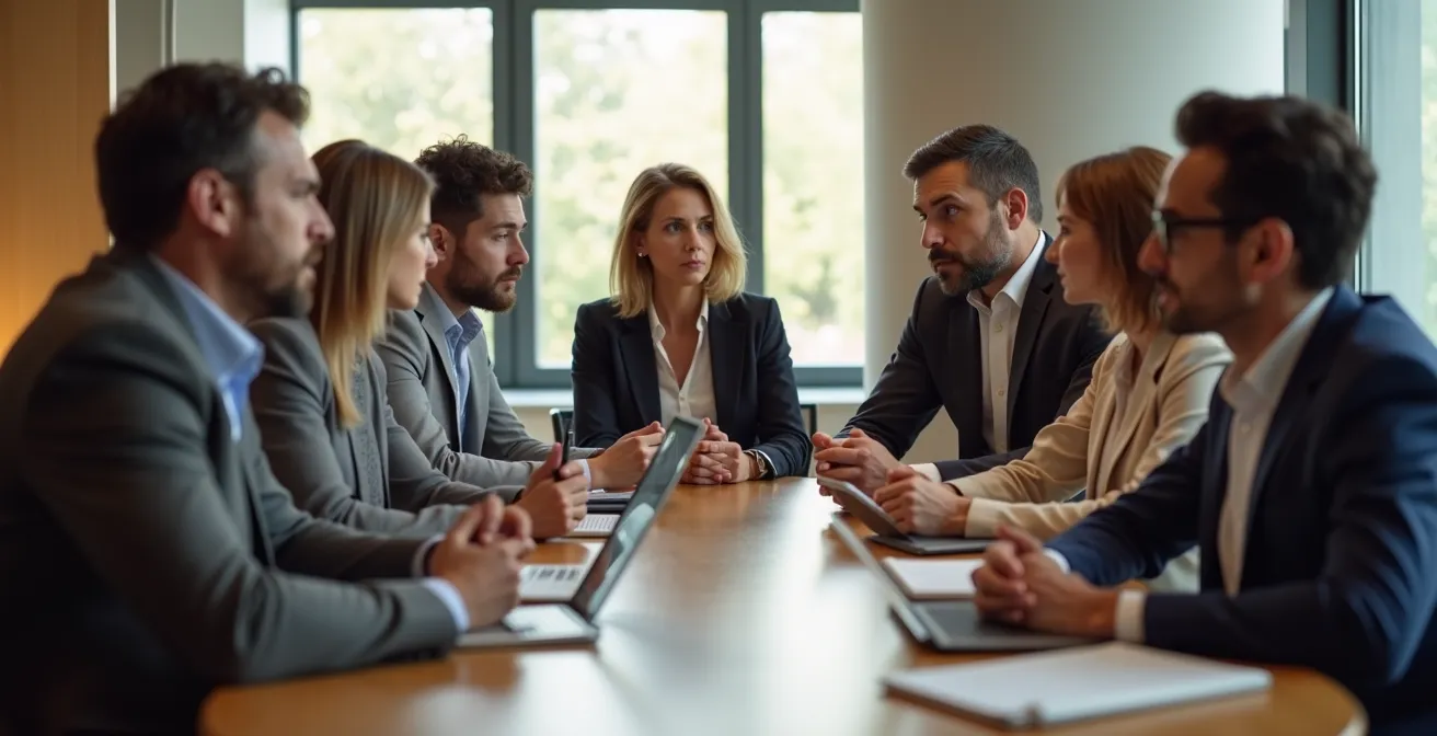 Membri diversi del consiglio di amministrazione in riunione strategica