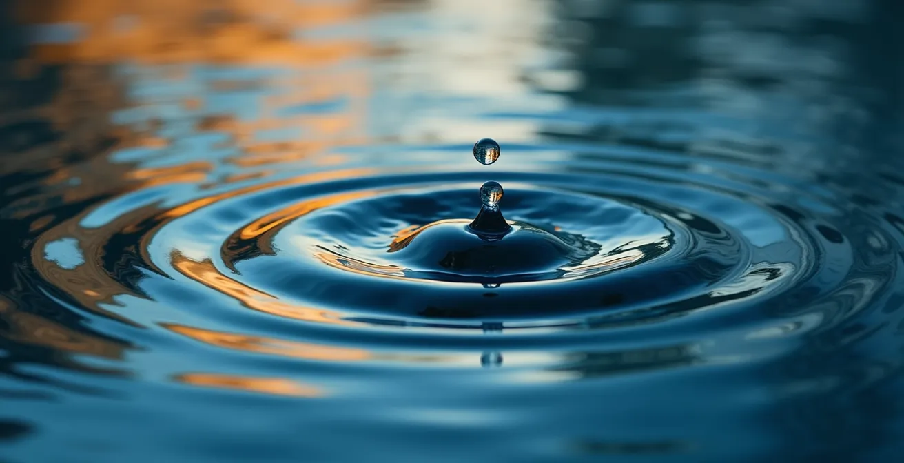 Vista macro di una superficie con pattern di onde che rappresentano segnali di notifica