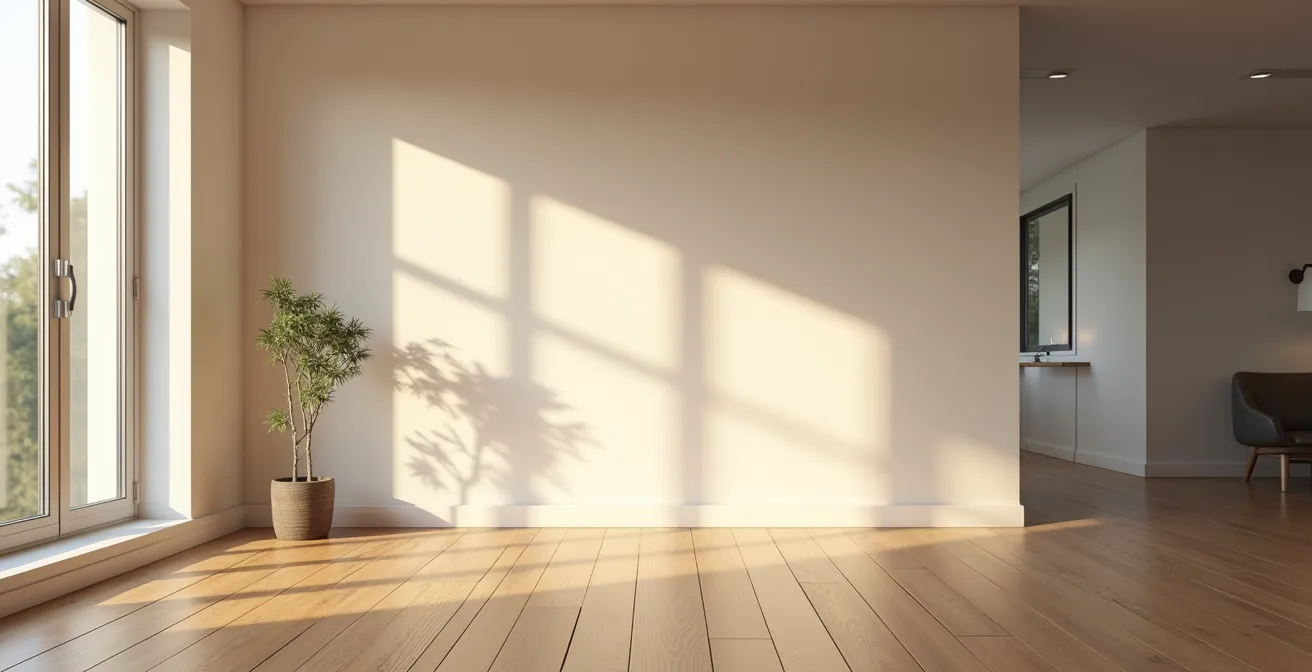 Vista ampia di un ambiente domestico che mostra il passaggio del tempo